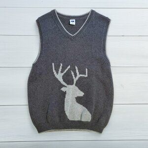Janie and Jack Reindeer Dashing Gray Sweater Vest Size 5